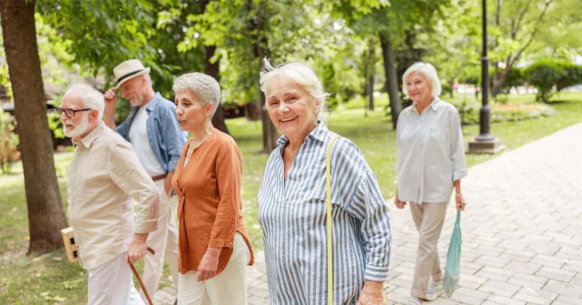 Photo of a senior group walking