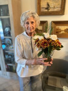 Resident shares beautiful flower arrangement