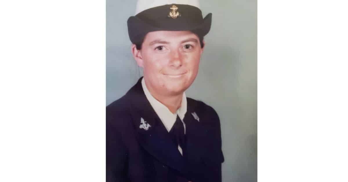 Lindsey Lovett, a young Naval sailor in uniform